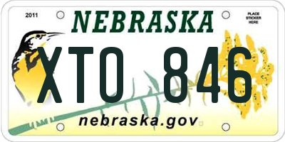 NE license plate XTO846