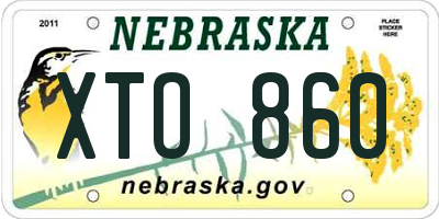 NE license plate XTO860