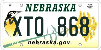 NE license plate XTO868