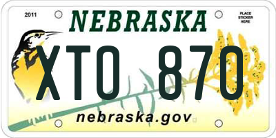 NE license plate XTO870