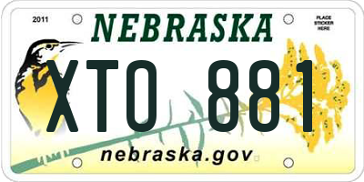 NE license plate XTO881