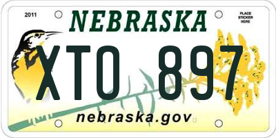 NE license plate XTO897