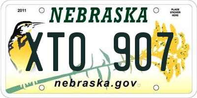 NE license plate XTO907