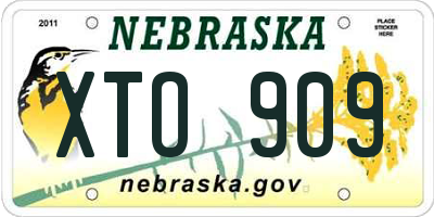 NE license plate XTO909