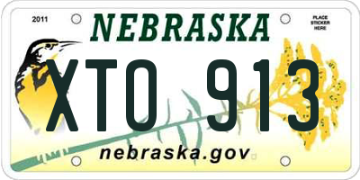 NE license plate XTO913