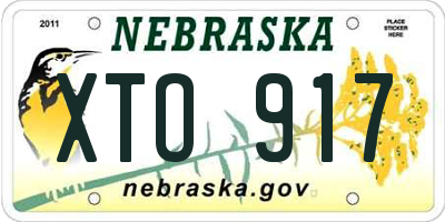 NE license plate XTO917
