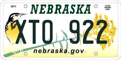 NE license plate XTO922