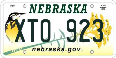 NE license plate XTO923