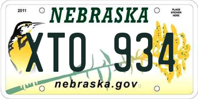 NE license plate XTO934
