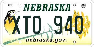 NE license plate XTO940