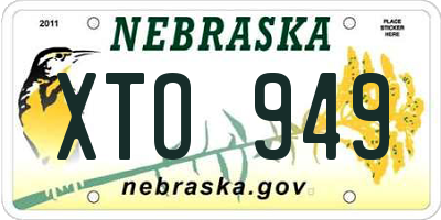 NE license plate XTO949