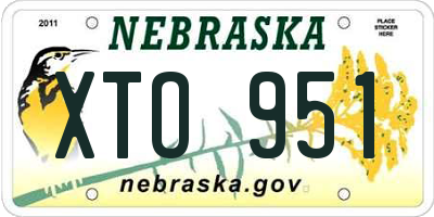 NE license plate XTO951
