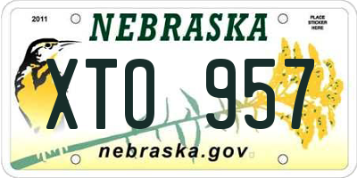 NE license plate XTO957