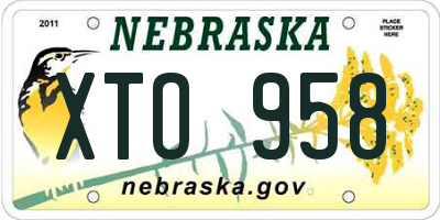NE license plate XTO958