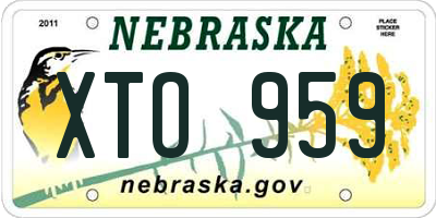 NE license plate XTO959