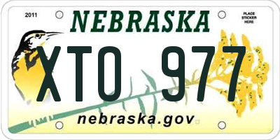 NE license plate XTO977