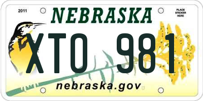 NE license plate XTO981