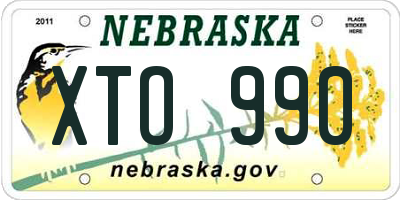 NE license plate XTO990