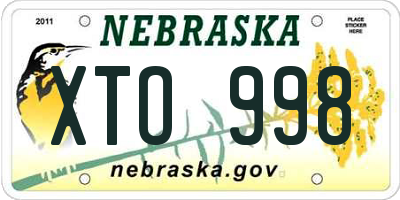 NE license plate XTO998