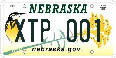 NE license plate XTP001
