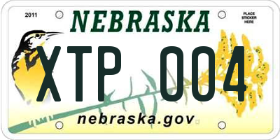 NE license plate XTP004