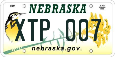 NE license plate XTP007