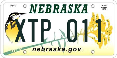 NE license plate XTP011