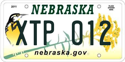 NE license plate XTP012