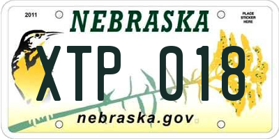 NE license plate XTP018