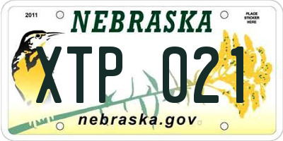 NE license plate XTP021