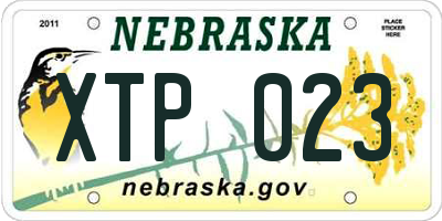 NE license plate XTP023