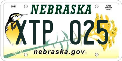 NE license plate XTP025