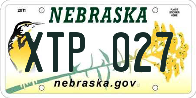 NE license plate XTP027
