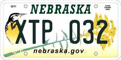 NE license plate XTP032