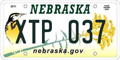 NE license plate XTP037