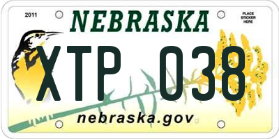 NE license plate XTP038