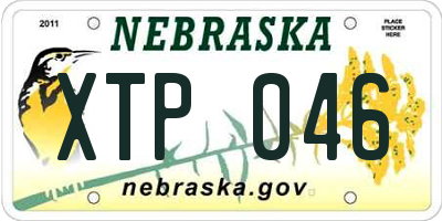 NE license plate XTP046