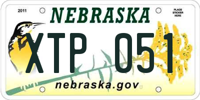 NE license plate XTP051