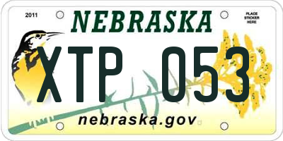 NE license plate XTP053