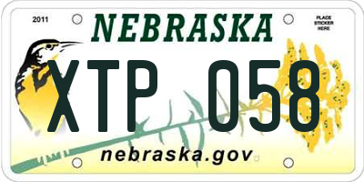 NE license plate XTP058