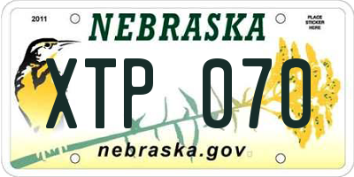 NE license plate XTP070