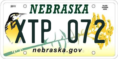 NE license plate XTP072