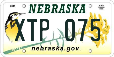 NE license plate XTP075