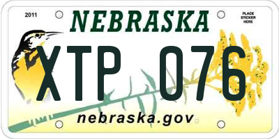 NE license plate XTP076
