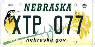 NE license plate XTP077