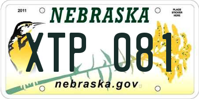 NE license plate XTP081