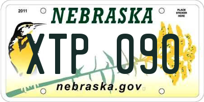 NE license plate XTP090