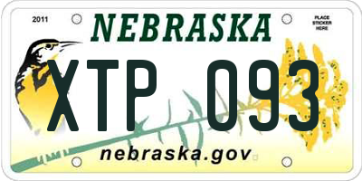 NE license plate XTP093