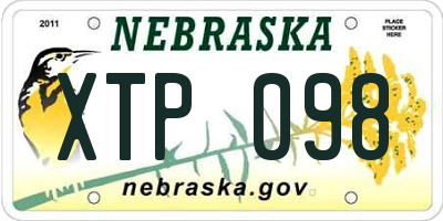 NE license plate XTP098