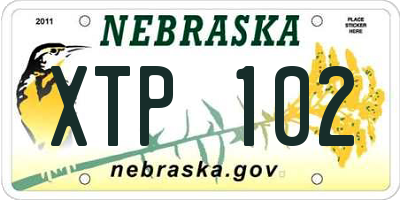NE license plate XTP102